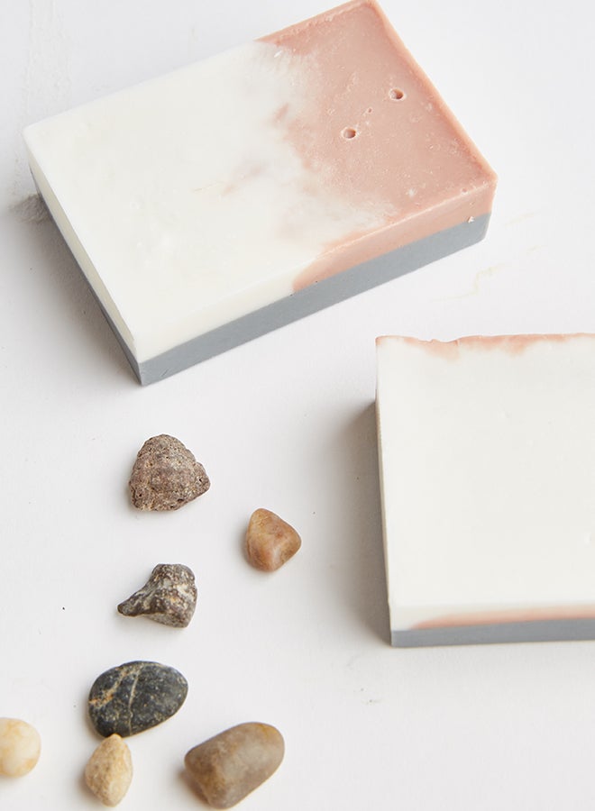 Charcoal and Kaolin Clay Soap Ash Gray/Clay/Cream 110grams