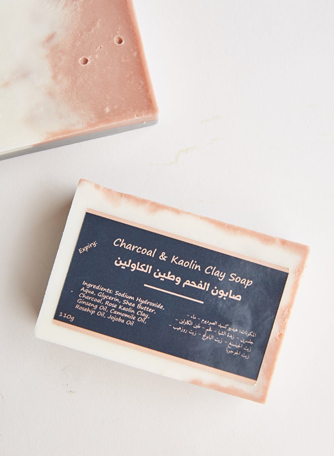 Charcoal and Kaolin Clay Soap Ash Gray/Clay/Cream 110grams