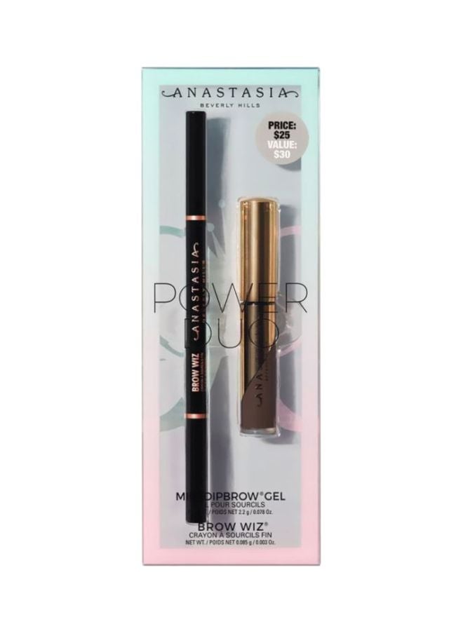 ANASTASIA BEVERLY HILLS - Power Duo Mini Dip Brow Gel And Wiz Set Medium Brown Medium Brown - Image 1