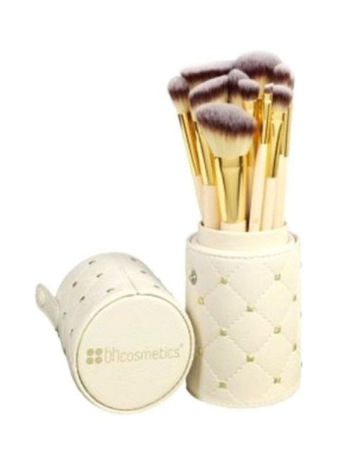 12-Piece Brush Set Beige/Gold