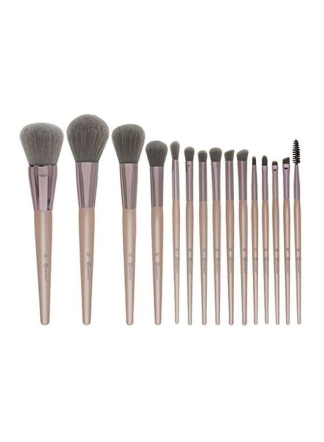 BH Cosmetics 15-Piece Brush Set With Cosmetic Bag Brown  - Image 2