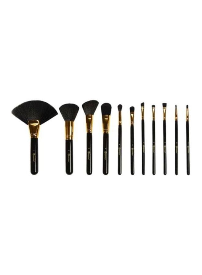 BH Cosmetics 11-Piece Dot Collection Brush Set With Holder Black/Gold - Image 2