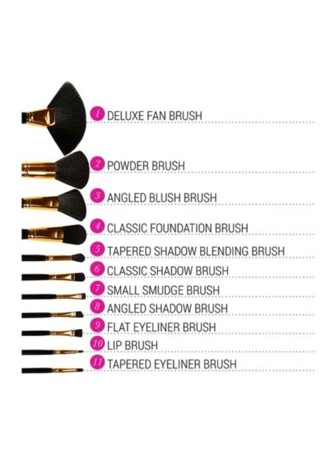 BH Cosmetics 11-Piece Dot Collection Brush Set With Holder Black/Gold - Image 4