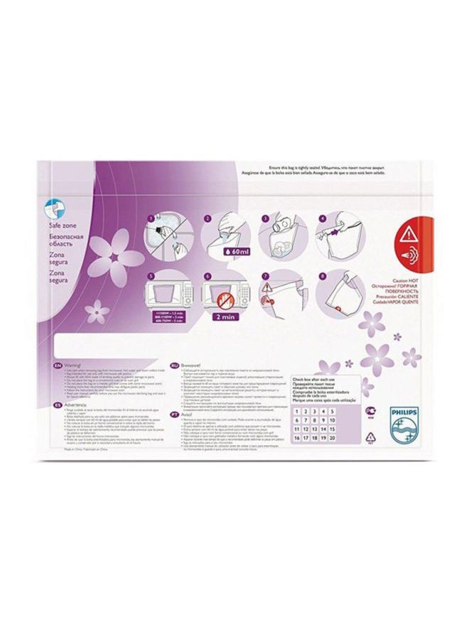 Philips Avent 5-Piece Microwave Sterilizer Bags - Purple/White/Blue - Image 3