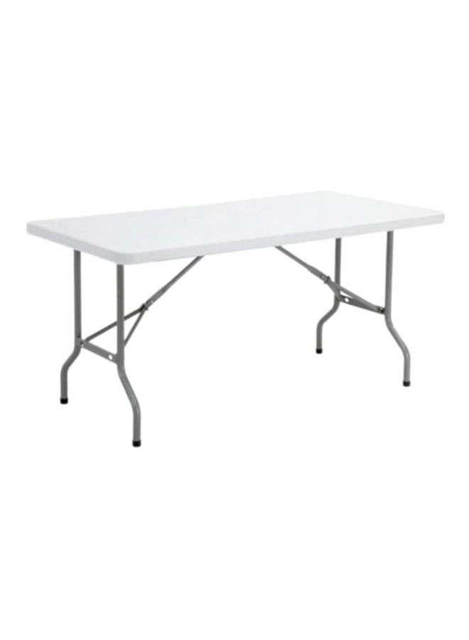 ALMUFARREJ - Plastic Rectangle Folding Table White/Grey - Image 1