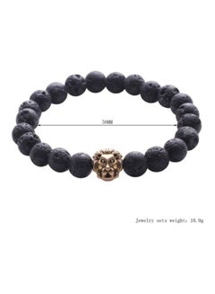 Sharpdo Volcanic Stone Lion Head Shape Beaded Bracelet  - Image 4
