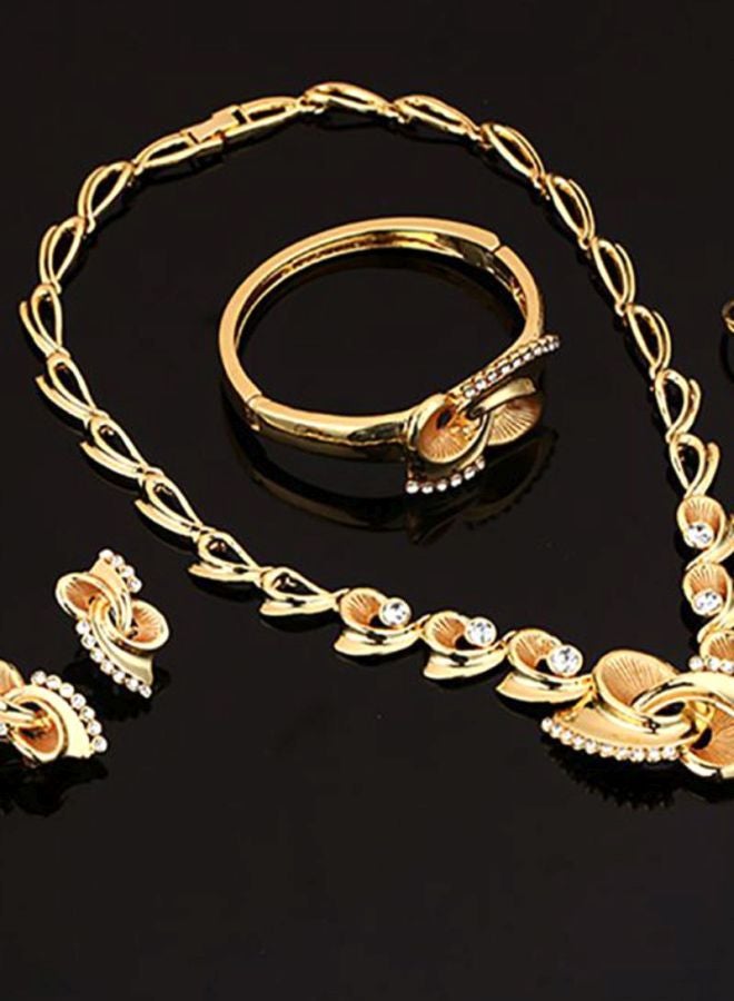 شاربدو طقم مجوهرات من خليط معدنية مرصع بالأحجار من 4 قطع - Image 3