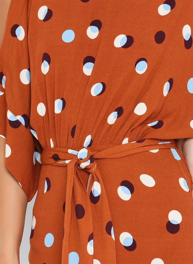 Polka Dot Printed Dress Rust/Burgundy - v1596474713/N30967985V_4