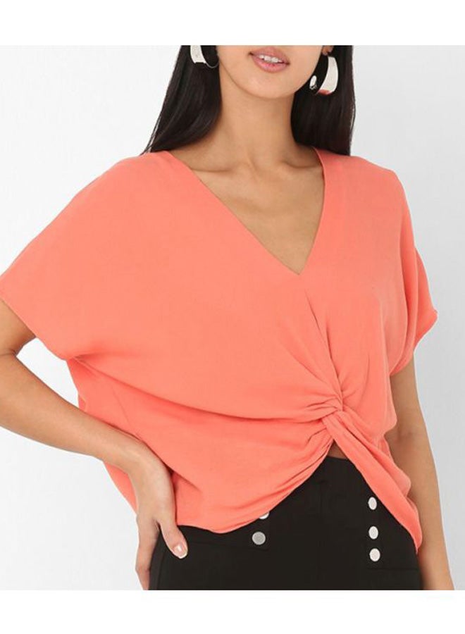 FOREVER 21 Twist-Front Dolman Sleeves Top Orange - Image 1