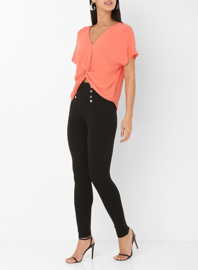 FOREVER 21 Twist-Front Dolman Sleeves Top Orange - Image 3