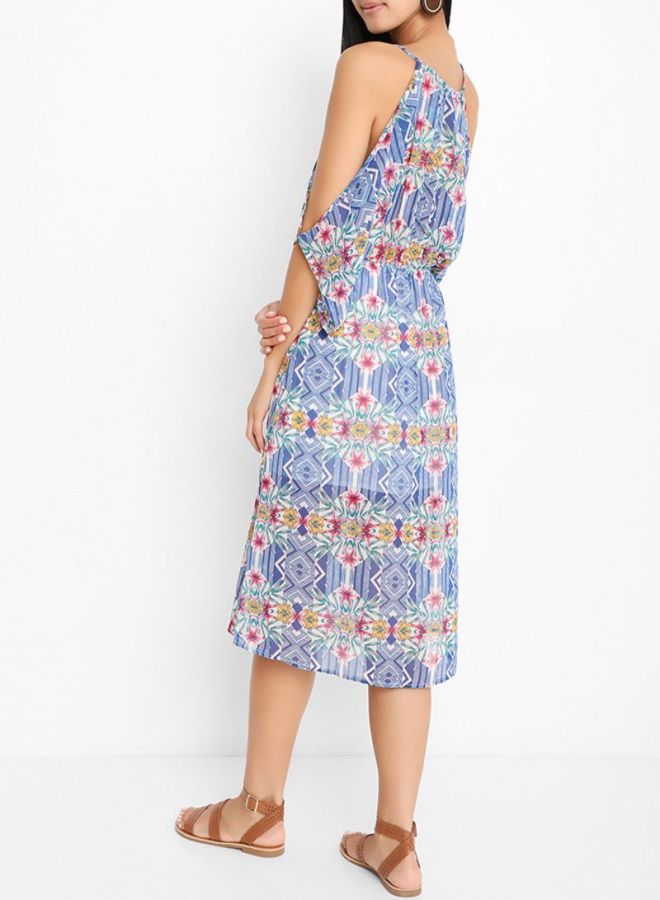 FOREVER 21 Cold Shoulder Midi Dress Multicolour  - Image 2