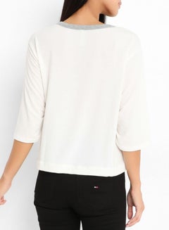 FOREVER 21 Three Quarter Sleeve Simple Top Ivory  - Image 2