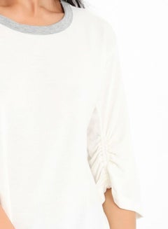 FOREVER 21 Three Quarter Sleeve Simple Top Ivory  - Image 4