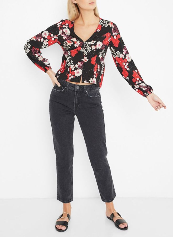 VERO MODA Floral Long Sleeves Blouse Black:Astrid  - Image 3
