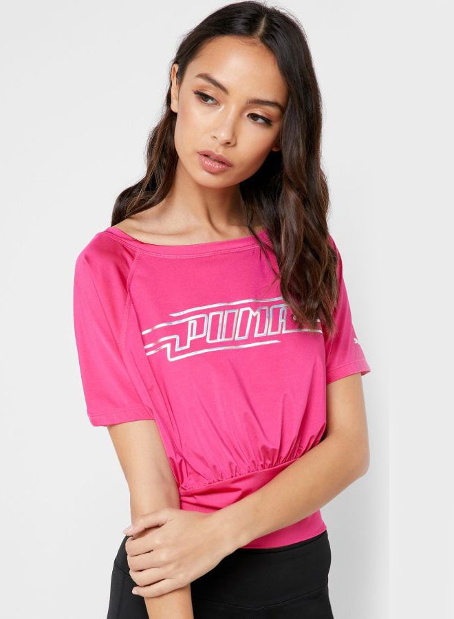 PUMA On The Brink T-Shirt Fuchsia Purple - Image 4