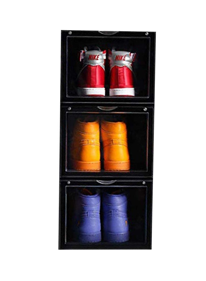 لاش منظم لتخزين الأحذية من 3 قطع أسود 35x25x18سم - Image 1