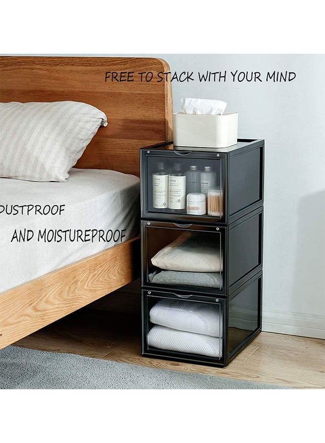 لاش منظم لتخزين الأحذية من 3 قطع أسود 35x25x18سم - Image 2