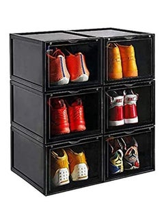 6-Piece Shoe Storage Organizer Black 35x25x18cm - v1596526985/N39169119A_1