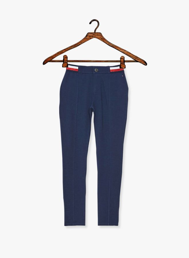 TOMMY HILFIGER - Little Girls Essential Stretch Treggings Blue - Image 1