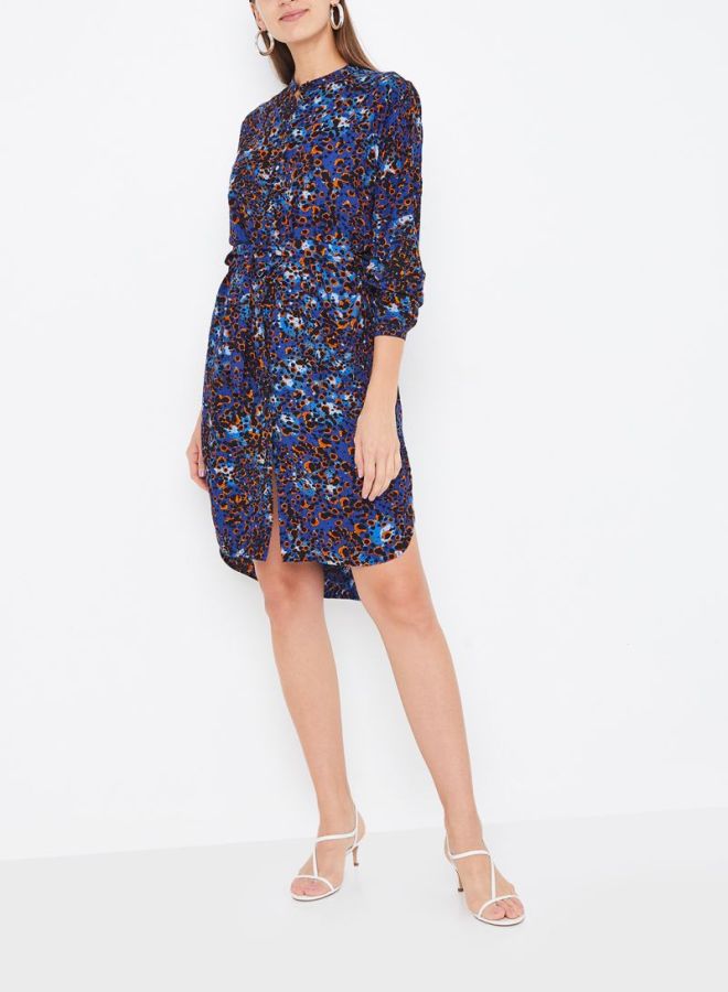 VERO MODA - Printed Shirt Dress Blue Multi - Image 1