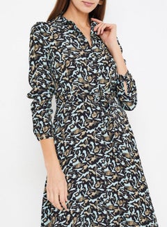 VERO MODA Patterned Shirt Dress Blue/Black  - Image 4