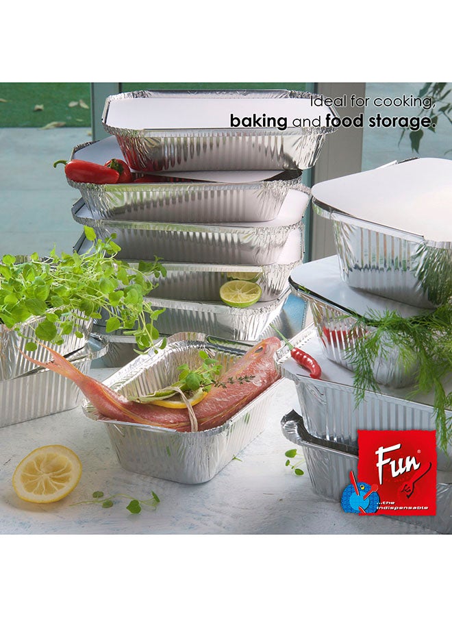 Fun Pack Of 10 Indispensable Aluminium Food Container Silver 3500ml  - Image 2