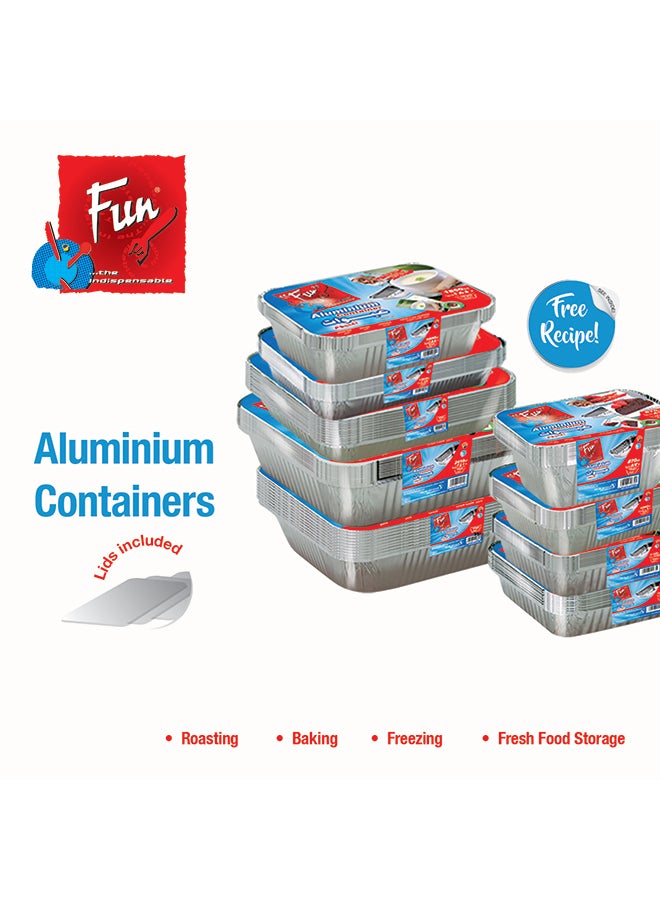 Fun Pack Of 10 Indispensable Aluminium Food Container Silver 3500ml  - Image 3