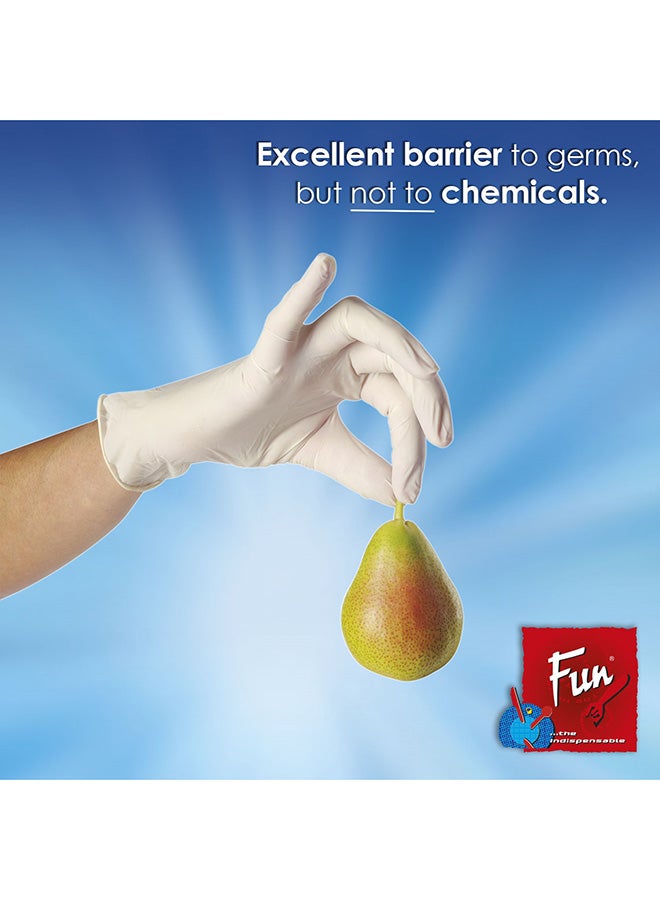 Fun 100-Pieces Powdered Latex Disposable Gloves White Small  - Image 3