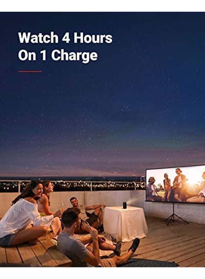 Nebula - Anker Apollo, Wi-Fi Mini Projector, 200 ANSI Lumen Portable Projector, 6W Speaker, Movie Projector, 100 Inch Picture, 4-Hour Video Playtime, Outdoor Projector-Watch Anywhere D2423 Black - Image 1