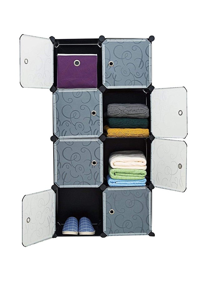 Generic - 8 Cells Multifunctional Deatchable Storage Cabinet Clear/Black 4 to 5feet - Image 1