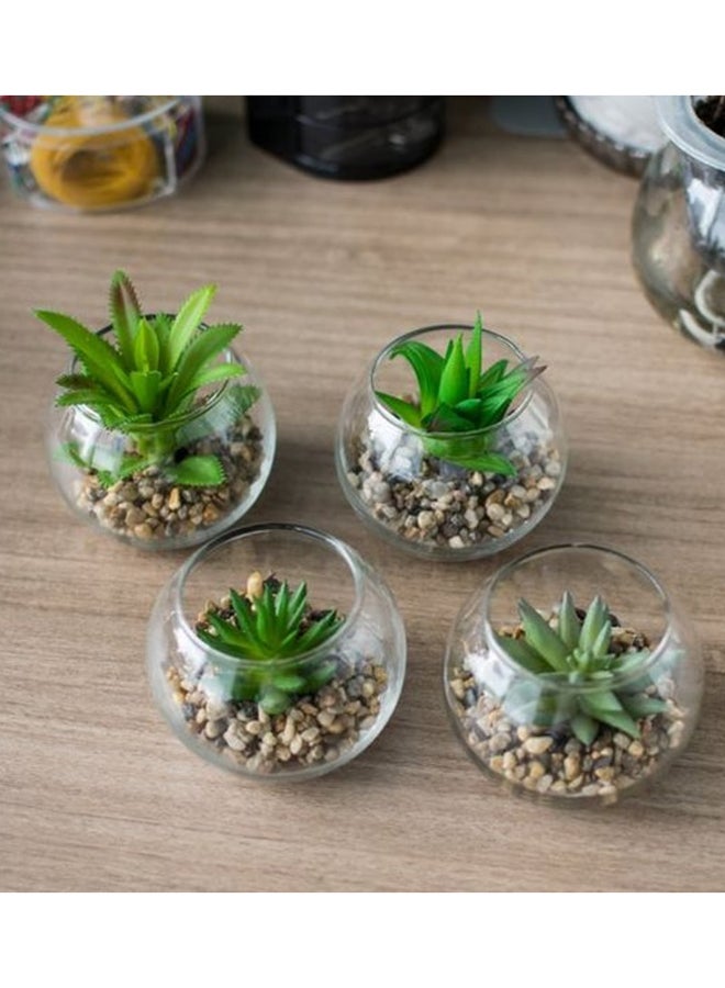 Decorative Glass Vase Clear 6x6x6.5cm - Image 2