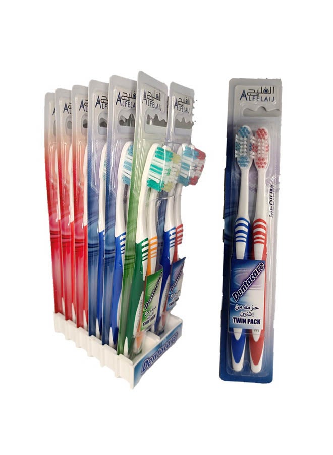 الفليج فرشاة أسنان ناعمة Dentacare ، عبوة من 12 قطعة متعدد الألوان