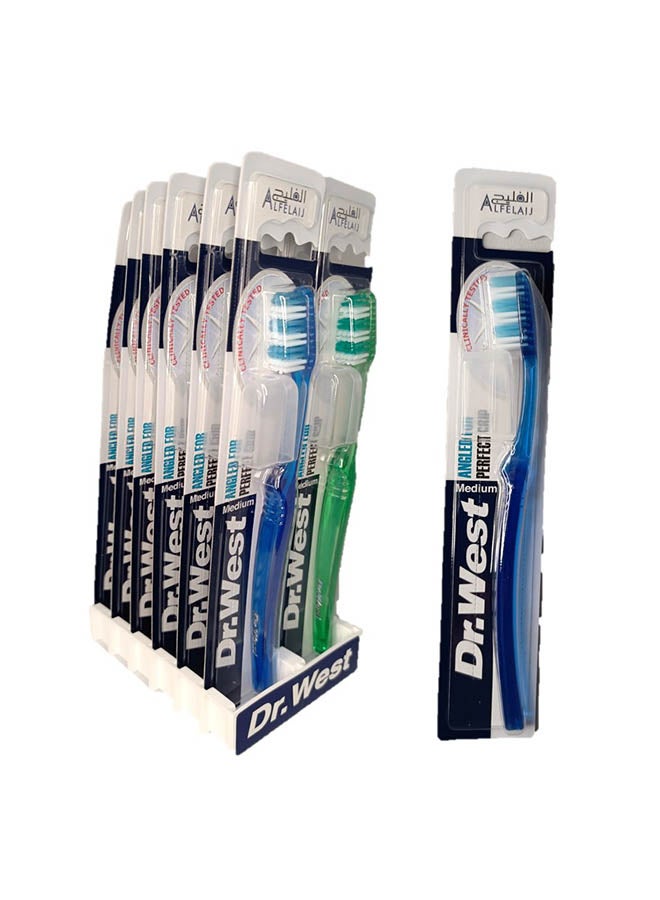 الفليج مجموعة فرش أسنان Dr. West مكونة من 12 قطعة متعدد الألوان