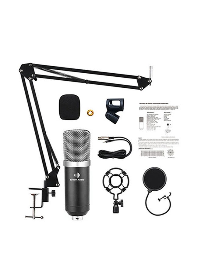 طقم ميكروفون مكثف للتسجيل في الأستوديو مكون من 5 قطع. أسود/فضي - Image 1