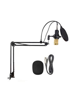 5-Piece Studio Recording Condenser Microphone Kit Black/Gold
