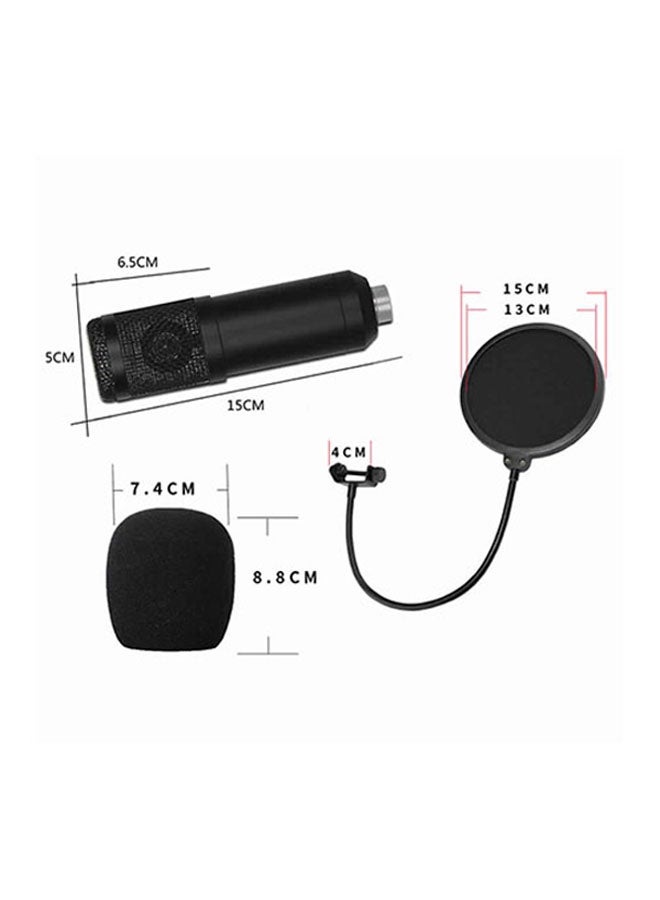 Generic - 5-Piece Studio Recording Condenser Microphone Kit Black/Gold - Image 1