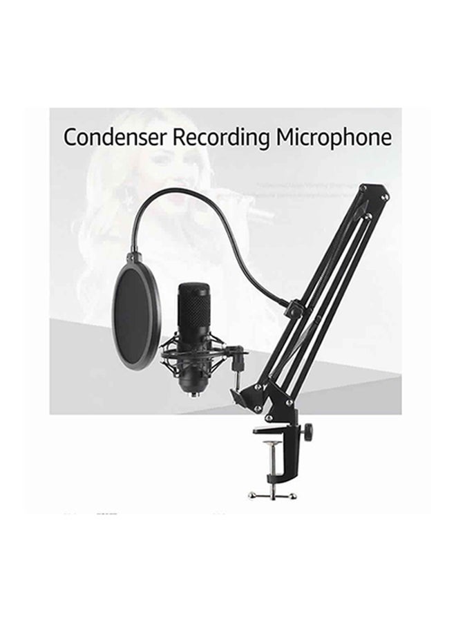 طقم ميكروفون مكثف للتسجيل في الأستوديو مكون من 5 قطع أسود - Image 4