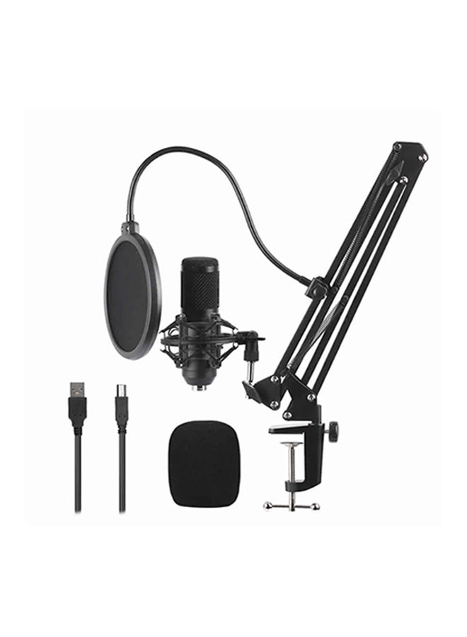 طقم ميكروفون مكثف للتسجيل في الأستوديو مكون من 5 قطع أسود - Image 3