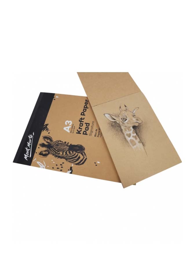 50-Sheet A3 Size Craft Paper Pad Brown