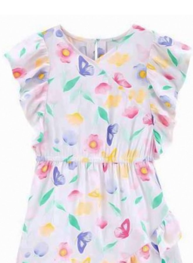 carter's Floral Printed Wrap Dress white/pink/green - Image 3