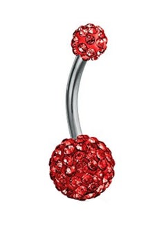 Crystal Stone Ball Bar Belly Ring