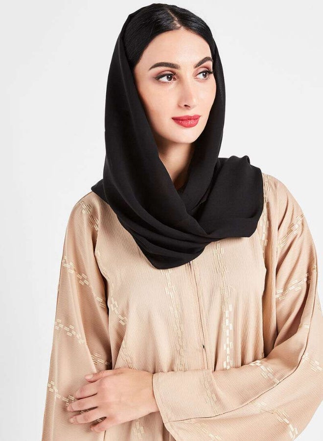 بوسني عباية مطرزة بأكمام واسعة بلون ذهبي بني مائل لللأصفر - Image 4