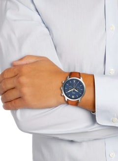 FOSSIL Men's Analog Round Wrist Watch With Leather Strap FS5453  - Image 4