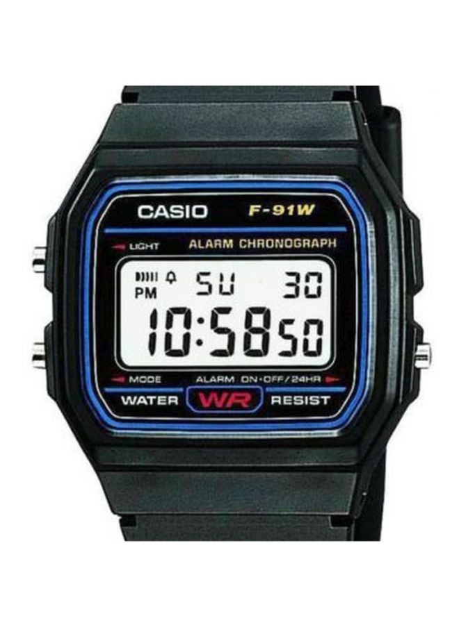 Men's Water Resistant Digital Watch F-91W-1D - 38 mm - Black