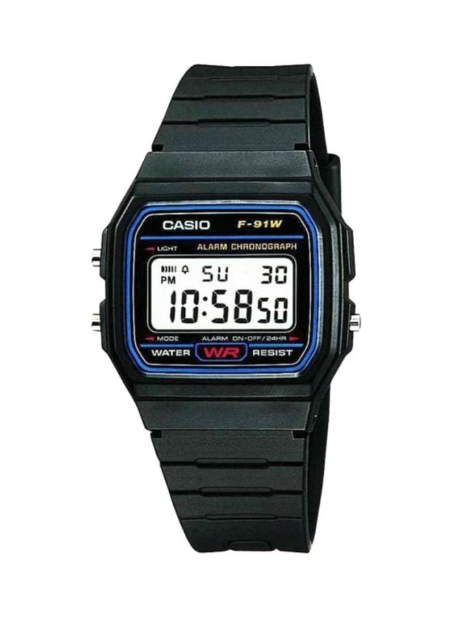 Men's Water Resistant Digital Watch F-91W-1D - 38 mm - Black