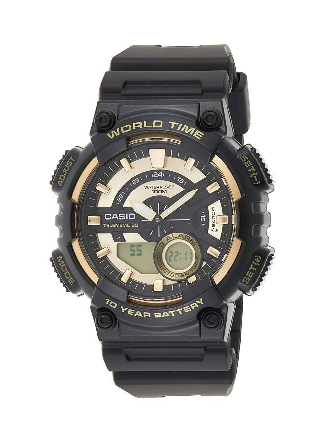 كاسيو ساعة يد بعقارب ورقمية من سلسلة يوث طراز AEQ-110BW-9AVDF( 206) - قياس 52 مم - لون أسود للرجال - Image 1