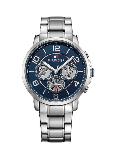 Men's Kegan Round Shape Stainless Steel Analog Wrist Watch 44 mm - Silver - 1791293