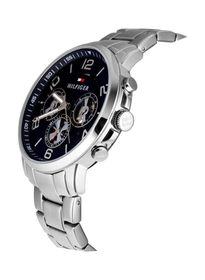 Men's Kegan Round Shape Stainless Steel Analog Wrist Watch 44 mm - Silver - 1791293