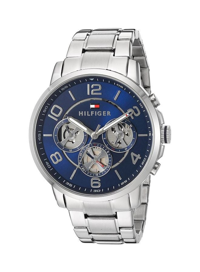 Men's Kegan Round Shape Stainless Steel Analog Wrist Watch 44 mm - Silver - 1791293