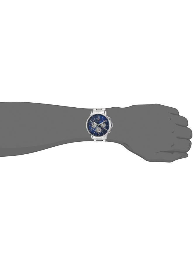 Men's Kegan Round Shape Stainless Steel Analog Wrist Watch 44 mm - Silver - 1791293